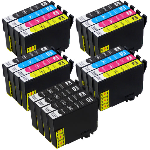 Cartouches d'encre Premium Compatibles Epson T16XL - OFFRE GROUPEE (4 noires + 4 multipacks) - Pack de 20 cartouches