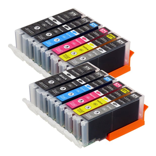 Cartouche d'encre compatibles Canon PGI-570XL/CLI-571XL Multipack (4 Noirs + 6 Couleurs + 2 Gris)