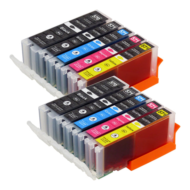 Cartouche d'encre compatibles Canon PGI-570XL/CLI-571XL Multipack (4 Noirs + 6 Couleurs)