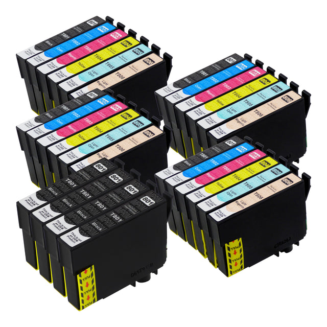 Cartouche d'encre compatibles Epson T0807 Multipack (8 Noirs + 20 Couleurs)