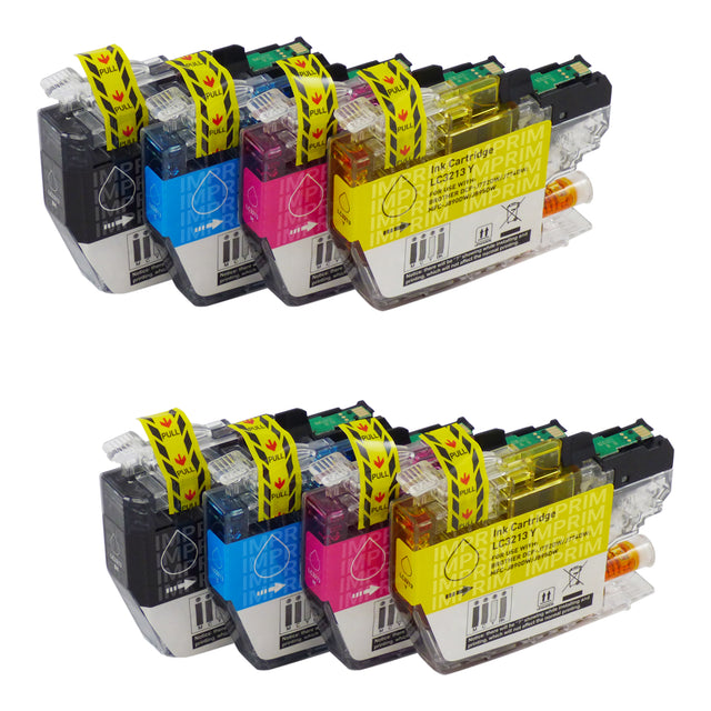 Cartouche d'encre compatibles Brother LC3213XL Multipack (2 Noirs + 6 Couleurs)