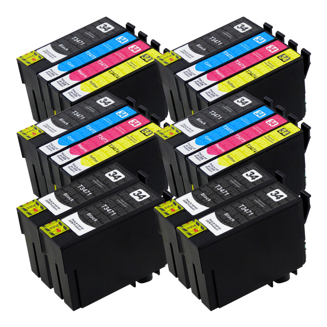 Cartouche d'encre compatibles Epson T34XL Multipack (8 Noirs + 12 Couleurs)