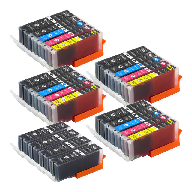 Cartouche d'encre compatibles Canon PGI-580XL/CLI-581XL Multipack (12 Noirs + 12 Couleurs)