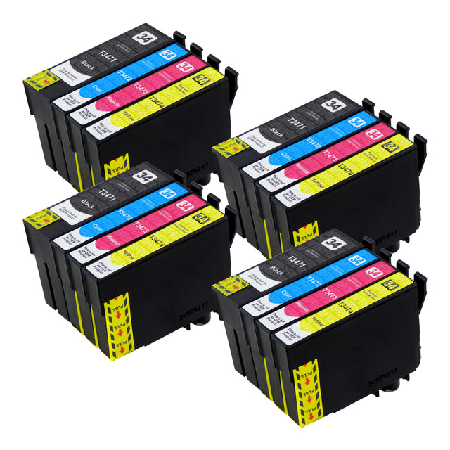 Cartouche d'encre compatibles Epson T34XL Multipack (4 Noirs + 12 Couleurs)