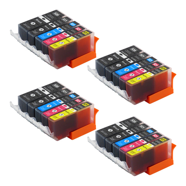 Cartouche d'encre compatibles Canon PGI-520/CLI-521XL Multipack (8 Noirs + 12 Couleurs)