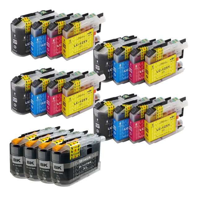 Cartouche d'encre compatibles Brother LC127XL/LC125XL Multipack (8 Noirs + 12 Couleurs)