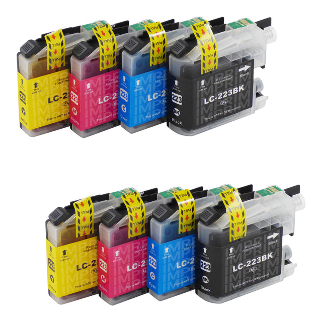 Cartouche d'encre compatibles Brother LC223XL Multipack (2 Noirs + 6 Couleurs)