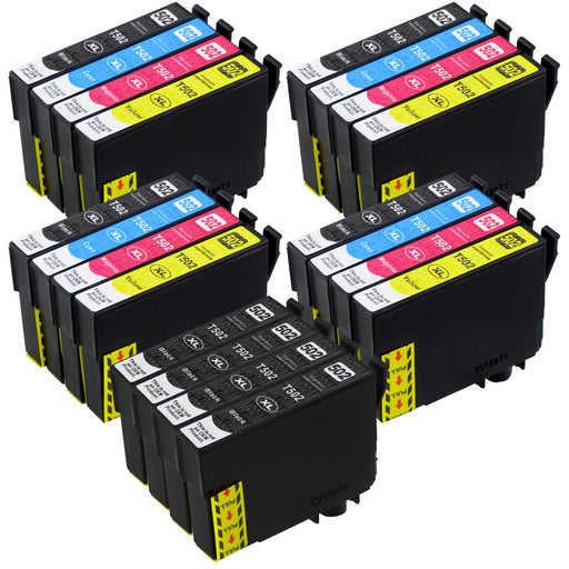 Cartouches d'encre Premium Compatibles Epson 502XL - OFFRE GROUPEE (4 noires + 4 multipacks) - Pack de 20 cartouches