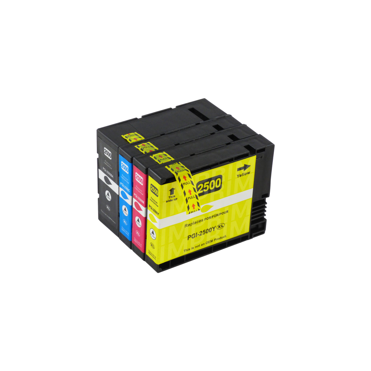 Lot 4 cartouches d'encre compatible à la marque Canon PGI2500XL noir cyan  magenta et jaune haute capacité